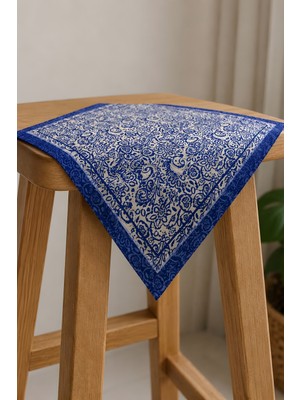 İmaj Butik Saks Mavi Etnik Desenli Bandana
