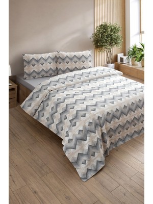 Ely Parker Kolay Ütü 100X200 Tek Kişilik Nevresim Takımı (Lastikli Çarşaf Yorgan Kılıfı Yastık Kılıfı)
