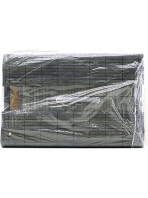 Larimar Gri Yuvarlak 35X50CM Bambu Ahşap Kirli Çamaşır Sepeti Seyyar Kapaklı Kumaş Çantalı Ip Kulplu (5177)