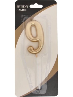 Party Country Rakam Mum 7 cm -Altın 9-