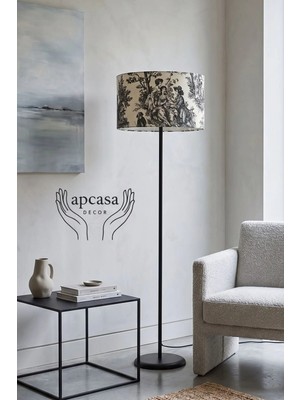 Apcasa Decor Metal Siyah Ayak Toile De Jouy Vintage Lambader Siyah Başlık