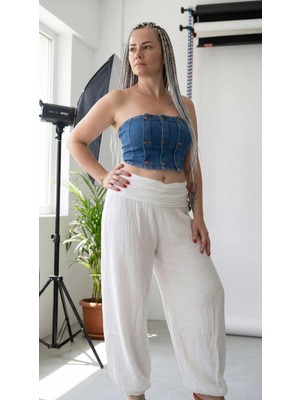 Byemelika Denim, Tasarım Dikiş, Full Likralı, Düğme Detay Büstiyer