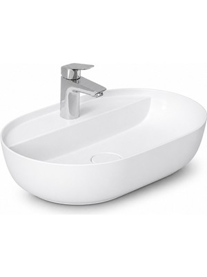 Dura Bagno Dream Çanak Lavabo 60X40 Cm, Batarya Delikli, Tezgah Üstü, Beyaz | 5840
