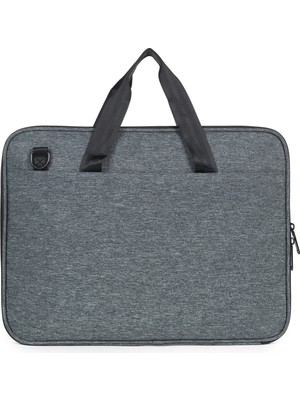 Necati Çanta Macbook Organizer Laptop Evrak Çantası 15.6 & 16 Inç Gri