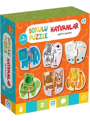 CA Games +1 Yaş Hayvanlar Dokulu Puzzle 18 Parça Eğitici Tasarım ile Zeka Geliştirici
