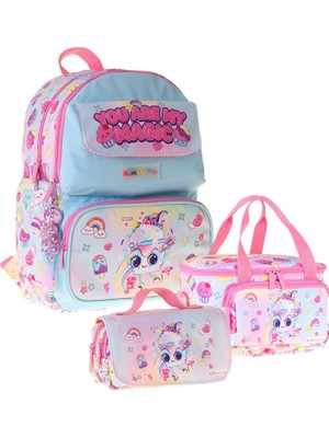 Kaukko Kids Magic(Pembe Renk) Kız Çocuk Üçlü Ilkokul Okul Çantası Seti/takımı - SETKK-L5283A