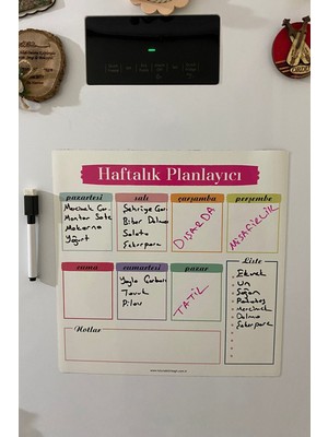 Tutunabilir Kağıt Haftalık Menü Planlayıcı Magnet 30X30 cm Dikdörtgen Şekil Tarih Temalı
