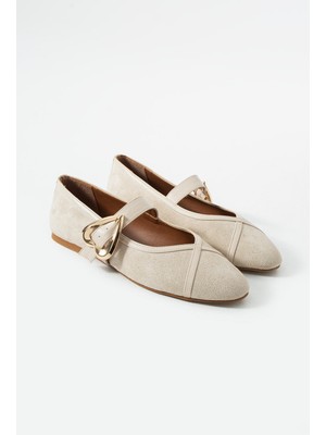 Duxal Shoes Jadon Trend Kalp Tokalı Kadın Babet Günlük Şık Mary Jane Ayakkabı