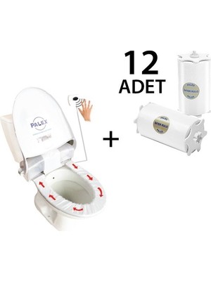 Palex Beyaz Sensörlü Klozet Kapağı + 12 Yedek Rulo Modern Tasarım ve Yavaş Kapanan Özellik