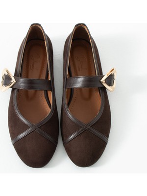 Duxal Shoes Jadon Trend Kalp Tokalı Kadın Babet Günlük Şık Mary Jane Ayakkabı