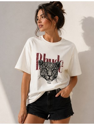Belirtilmemiş Leopar Desenli Oversize T-Shirt