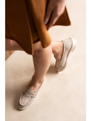 Duxal Shoes Marlena Kadın Şık Günlük Süet Loafer Ayakkabı
