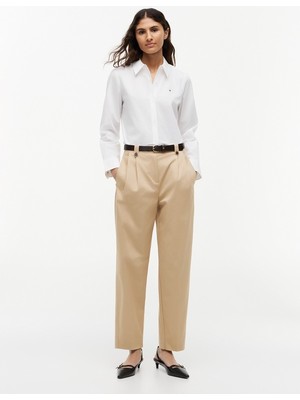 Tommy Hilfiger Ess Poplın Regular Shırt Kadın Beyaz Gömlek - WW0WW47169