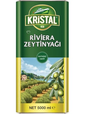 Kristal Riviera Zeytinyağı Teneke 5 lt Hafif ve Dengeli Tat ile Doğal Lezzet Sunar
