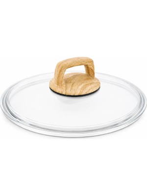 Arcak2 Karaca Granit Çelik 24 cm  Cam ve Ahşap Kulp