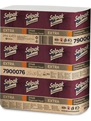 Selpak Professional Selpak Z Katlı Havlu 200 Yapraklı 12 Paket Koli Pratik Kullanım İçin Beyaz Renk