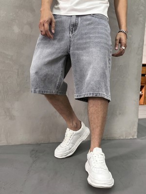 Wkm Erkek Oversize Asit Yıkama Denim Şort