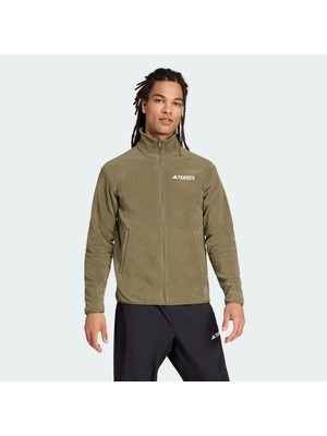 Adidas Multi Essentials Fleece Erkek Tam Fermuarlı Üst Haki Renk XL Beden Konforlu Kullanım