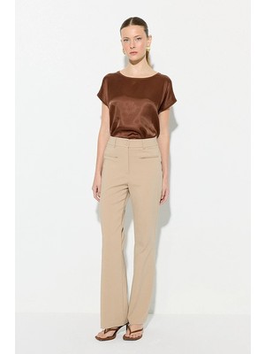 Gusto Sihirli Flare Pantolon - Bej
