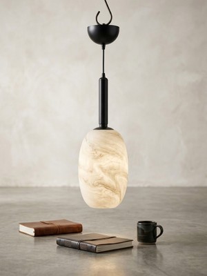 Light House Terra Marble Luxe Sütun Sarkıt - Modern Luxury Taş Dokulu Sütun Avize