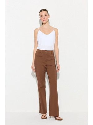 Gusto Sihirli Flare Pantolon - Kahverengi