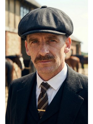 Takı Dükkanı Peaky Blinders Şapka Newsboy Trend 8 Parça Kasket Fötr Füme CP224P