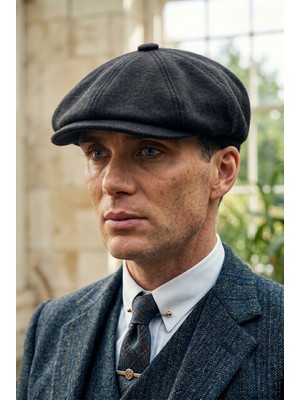 Takı Dükkanı Erkek Kasket Baretta Kışlık Şapka Beckham Model Peaky Blinders Şapka Füme Renk cp231