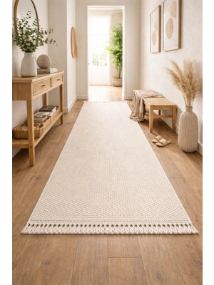 Mariesse Home Naturel Bukleli Yumuşak Dokulu Iskandinav Yolluk Modern Halı Oturma Odası Mutfak Halısı Koridor