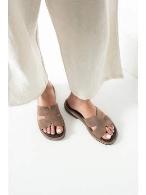 Duxal Shoes Cordelia Kadın Hakiki Deri H-Bant Terlik - Günlük Şık Cilt Deri Sandalet