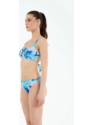 D Lingerie Imprimé Vague Azur Sporcu Bikini Takımı- DM1846