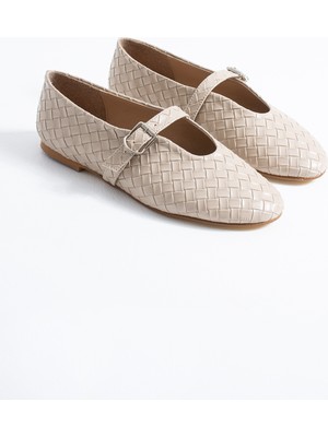 Duxal Shoes Babs Kadın Tokalı Mary Jane Model Günlük Rahat Düz Taban Şık ve Konforlu Kadın Babet