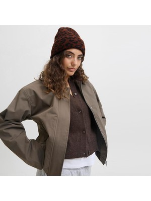 Jack & Jones Kadin Leopar Desenli Örgü Bere - Molly