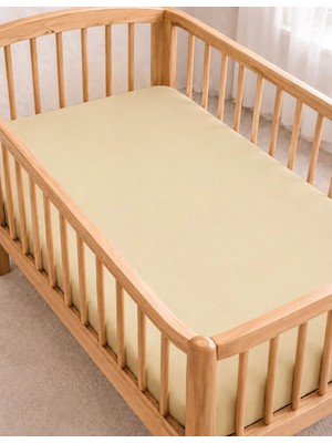Organickid Home Collection Bej Tek Kişilik Lastikli Çarşaf 70X140