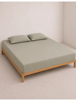 Organickid Home Collection Gri Çift Kişilik Lastikli Battal Çarşaf 160X200