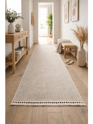 Mariesse Home Naturel Bukleli Yumuşak Dokulu Iskandinav Yolluk Modern Halı Oturma Odası Mutfak Halısı Koridor