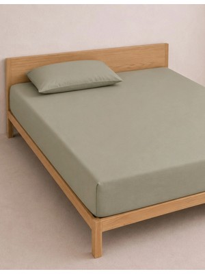 Organickid Home Collection Gri Tek Kişilik Lastikli Battal Çarşaf 120X200