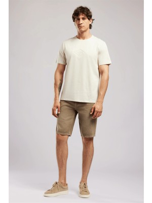 Lee Cooper Mattıas Erkek Regular Fit %100 Pamuk Baskılı Bisiklet Yaka T-Shirt Beyaz