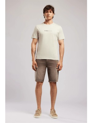 Lee Cooper Elvıs Erkek Regular Fit %100 Pamuk Baskılı Bisiklet Yaka T-Shirt Beyaz