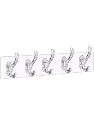 Lidyada Maison 5'li Güçlü Yapışkanlı Şeffaf Duvar Askısı Banyo Mutfak Düzenleyici Pratik Askılık