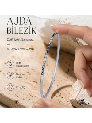 E-Gümüş 925 Ayar Yıldızlı Gümüş Ajda Bilezik
