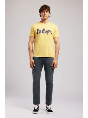 Lee Cooper Londonlogo Erkek Regular Fit %100 Pamuk Baskılı Bisiklet Yaka T-Shirt Sarı