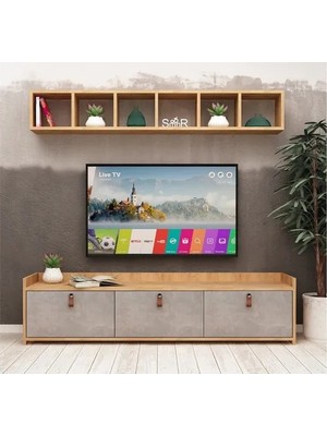 Vivense Esmob Betong Plus Sleppa Tv Ünitesi, Meşe-Açık Beton