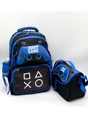 Mixx Store Joystick Desenli Termal Beslenmelik ve Kalemlikli Çocuk Sırt Okul Ilkokul Çantası Seti