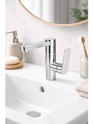 Viosa Tam Tur 360 Derece Döner Banyo Lavabo Bataryası Lüx Gövde Musluk