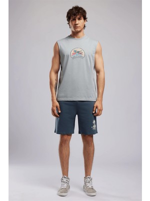 Lee Cooper Arlo Erkek Regular Fit %100 Pamuk Baskılı Şort Mavi