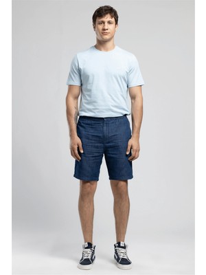 Lee Cooper Burfy Erkek Rahat Kesim Jean Şort Mavi