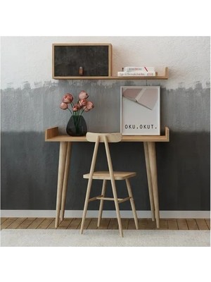 Vivense Esmob Betong Plus Brush Çalışma Masası, Safir Meşe-Koyu Beton