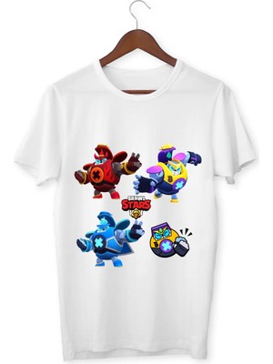 Alpşan Ticaret Brawl Stars Bolt Tişört Çocuk Yetişkin Beyaz T-Shirt Unisex Bolt Çocuk Tişört