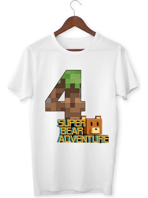 Alpşan Ticaret Super Bear Adventure Baskılı Çocuk Tişörtü – Renkli Oyun Temalı Kısa Kollu T-Shirt