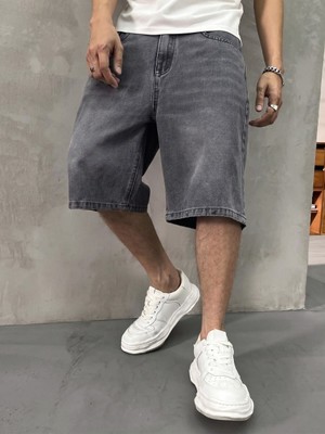 Wkm Erkek Oversize Asit Yıkama Denim Şort